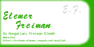elemer freiman business card